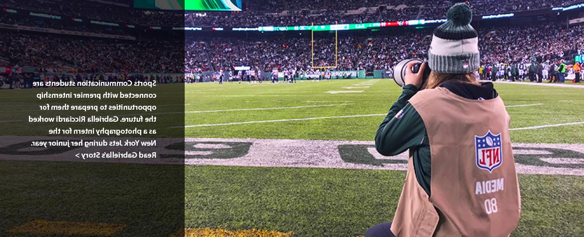 Image of Gabriella Ricciardi in the New York Jets end zone