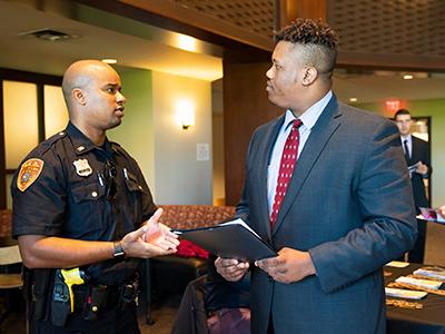 Photo of Criminal Justice student at job fair