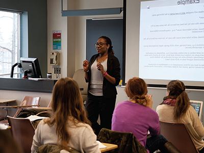 Photo of faculty member teaching a class