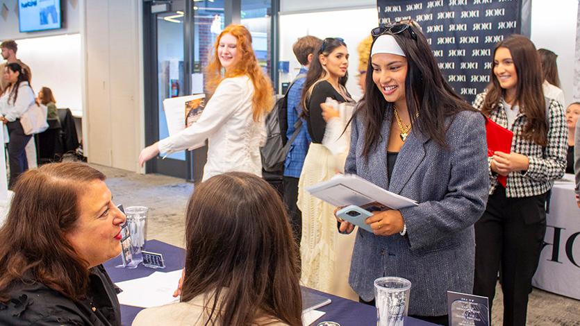 Image of students at Fashion Connection career fair.