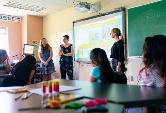 Image of Marist students teaching