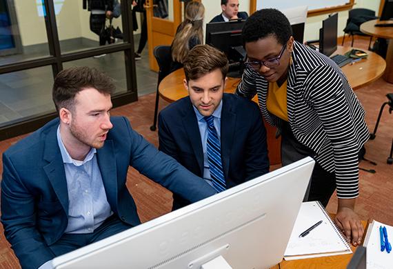 Image of student working in computer lab