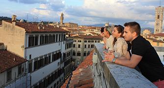 Students are watching the top view from the college