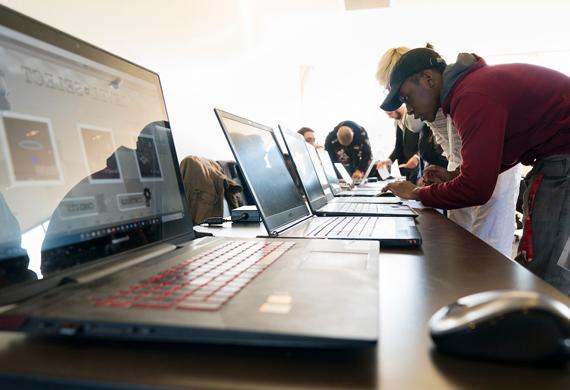  An image of students at an on-campus event.