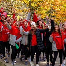 An image of Marist students cheering