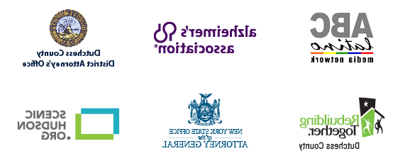 Logos of Political Science internship locations: ABCLatino Media Network, Alzheimer's Association of the Hudson Valley, Dutchess County District Attorney's Office, Rebuilding Together Dutchess County, The Office of the New York State Attorney General, and Scenic Hudson.